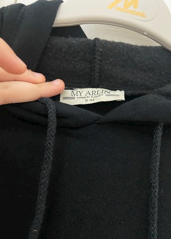 Kadın Siyah Kapüşonlu Fermuarlı Sweatshirt - Görsel 4