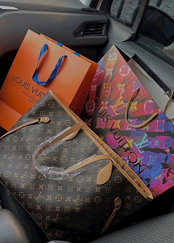 Louis Vuitton Kahverengi Baskılı Deri Kadın Çanta