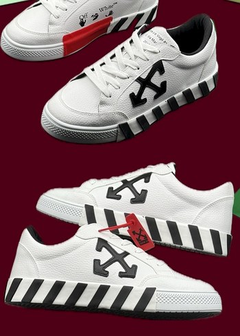 Beyaz Zebra Desenli Erkek Sneakers
