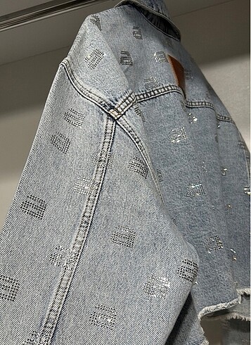 Alexander Wang ALEXANDER WANG KOT CEKET JEAN TAŞLI CEKET TAŞ DETAY CEKET
