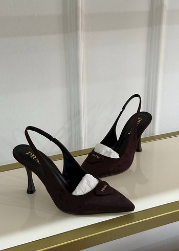 Bordo Süet Prada Tokalı Stiletto - Görsel 2