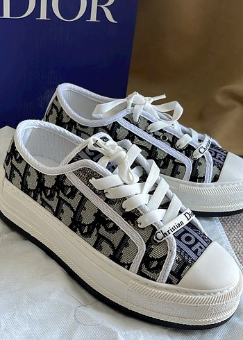 Dior Beyaz Gri Kadın Dior Spor Ayakkabı