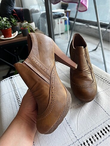 37 Beden camel Renk mantar topuk bootie