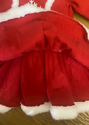 Kız Çocuk Kırmızı Noel elbise yılbaşı - Görsel 3