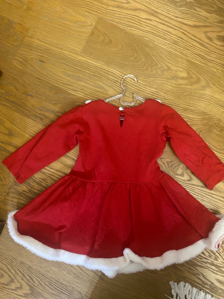 Kız Çocuk Kırmızı Noel elbise yılbaşı - Görsel 4