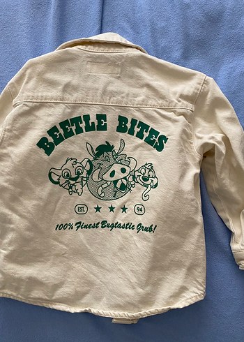 Bej Erkek Çocuk Düğmeli kot gömlek/ceket - Görsel 4