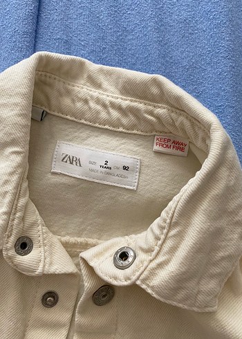 Bej Erkek Çocuk Düğmeli kot gömlek/ceket - Görsel 3