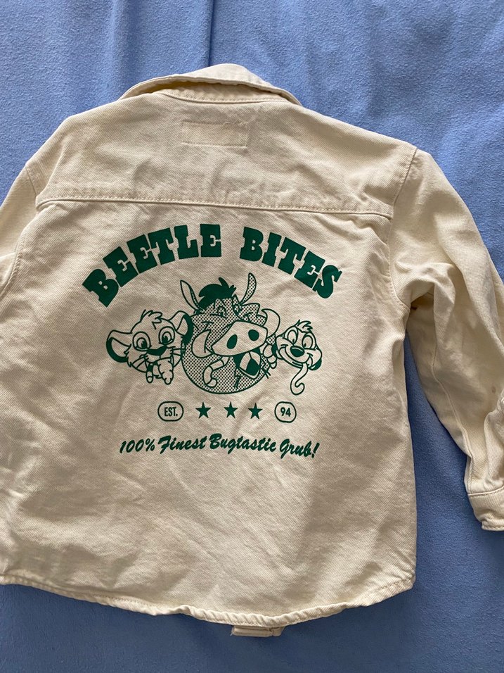 Bej Erkek Çocuk Düğmeli kot gömlek/ceket - Görsel 4