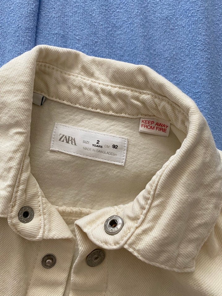 Bej Erkek Çocuk Düğmeli kot gömlek/ceket - Görsel 3