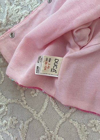 Kız Çocuk Pembe Simli Kısa Kollu Elbise - Görsel 5