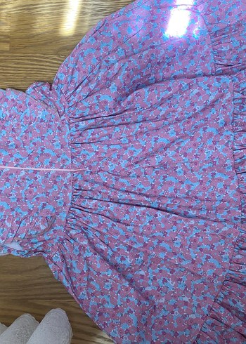 Çiçekli Kız Elbisesi Fırfırlı - Görsel 2