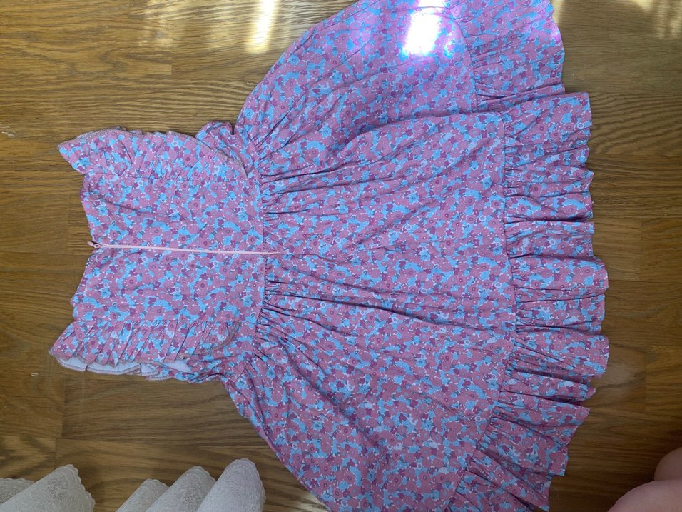 Çiçekli Kız Elbisesi Fırfırlı - Görsel 2