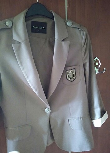 l Beden kahverengi Renk Blazer ceket