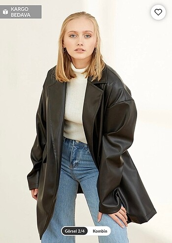 Diğer Oversize deri ceket