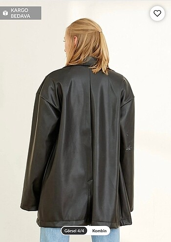 38 Beden Oversize deri ceket