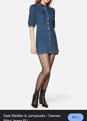 Mavi jeans düğmeli kot elbise 