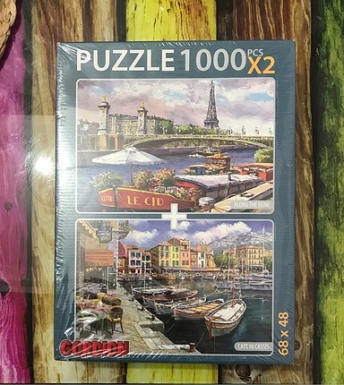 1000 parçalı puzzle (iki adet)