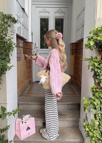 Mango coquette Pinterest pembe kadın örgü kazak hırka