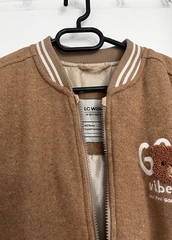 Kapüşonlu Fermuarlı Unisex Çocuk Kahverengi Ceket - Görsel 4