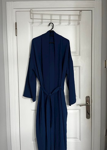 Lacivert Uzun Kadın İnce Kimono - Görsel 3