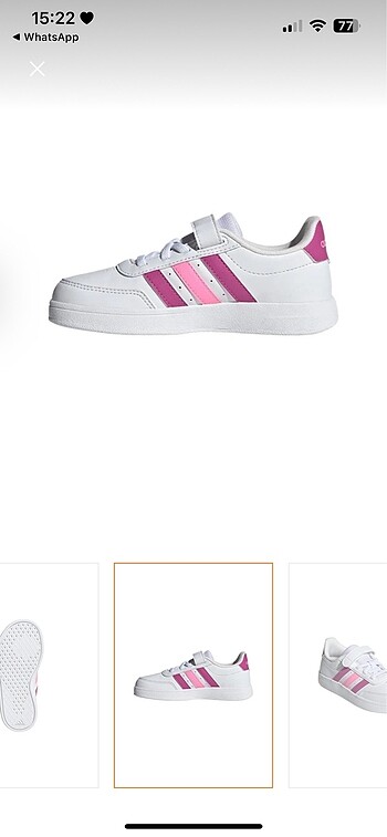 24 Beden beyaz Renk Adidas çocuk spor ayakkabısı