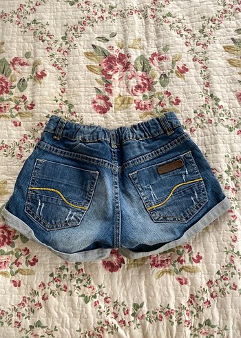 Pull and Bear Pull bear kot mavi vintage düşük bel süper mini şort