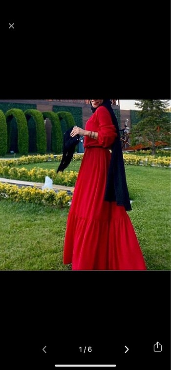 Kırmızı Şifon Elbise