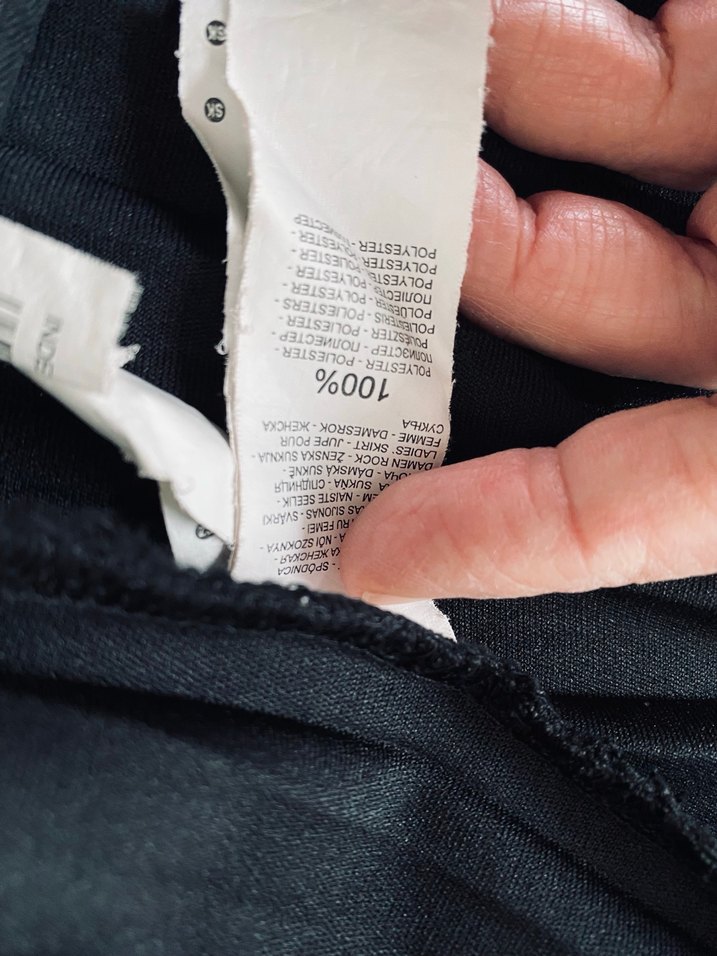 Koyu siyah Pilili diz üstü Etek - Görsel 4