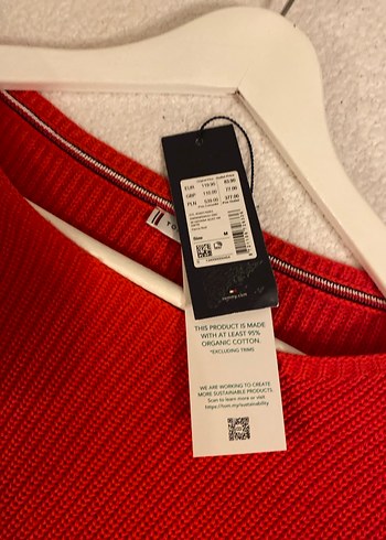 Kırmızı Triko Kadın Kazak, Uzun Kollu, Salaş - Görsel 4