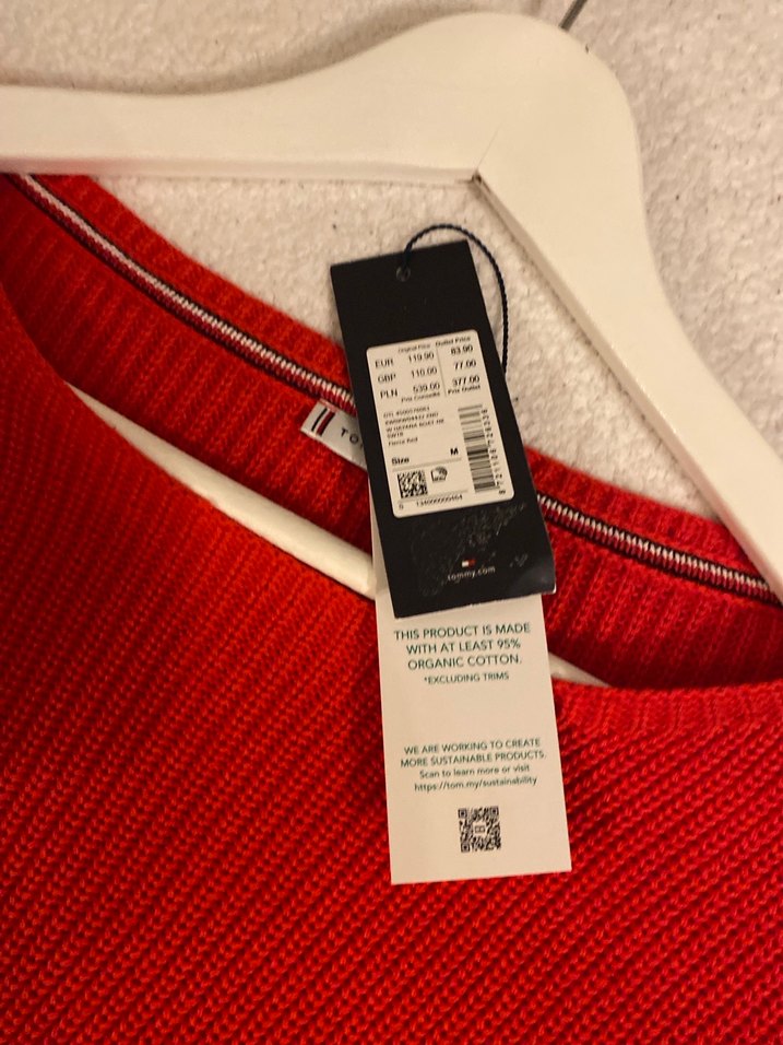 Kırmızı Triko Kadın Kazak, Uzun Kollu, Salaş - Görsel 4