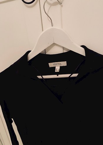 Siyah Uzun Kollu dokuma Kadın Kazak - Görsel 2