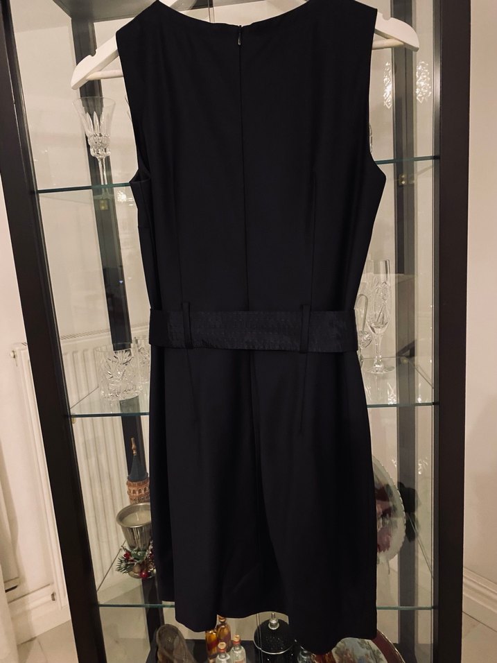 Kemer Detaylı Siyah Mini Elbise - Görsel 4