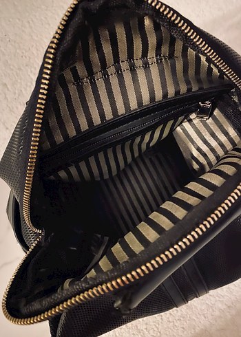 Siyah suni Deri Fermuarlı  Kadın Çanta - Görsel 6