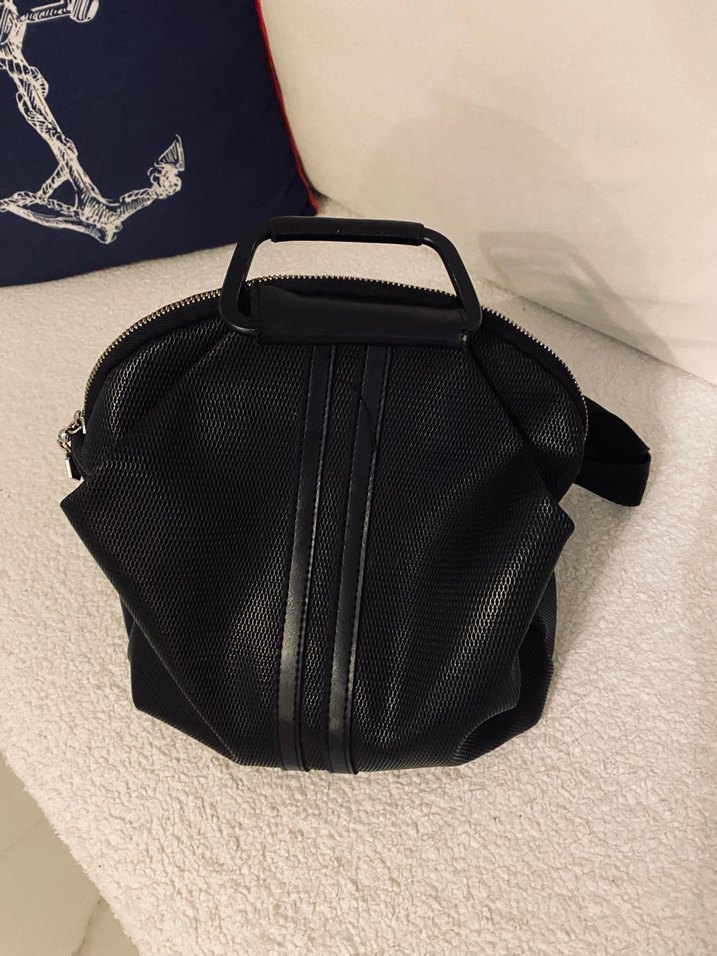 Siyah suni Deri Fermuarlı  Kadın Çanta - Görsel 2