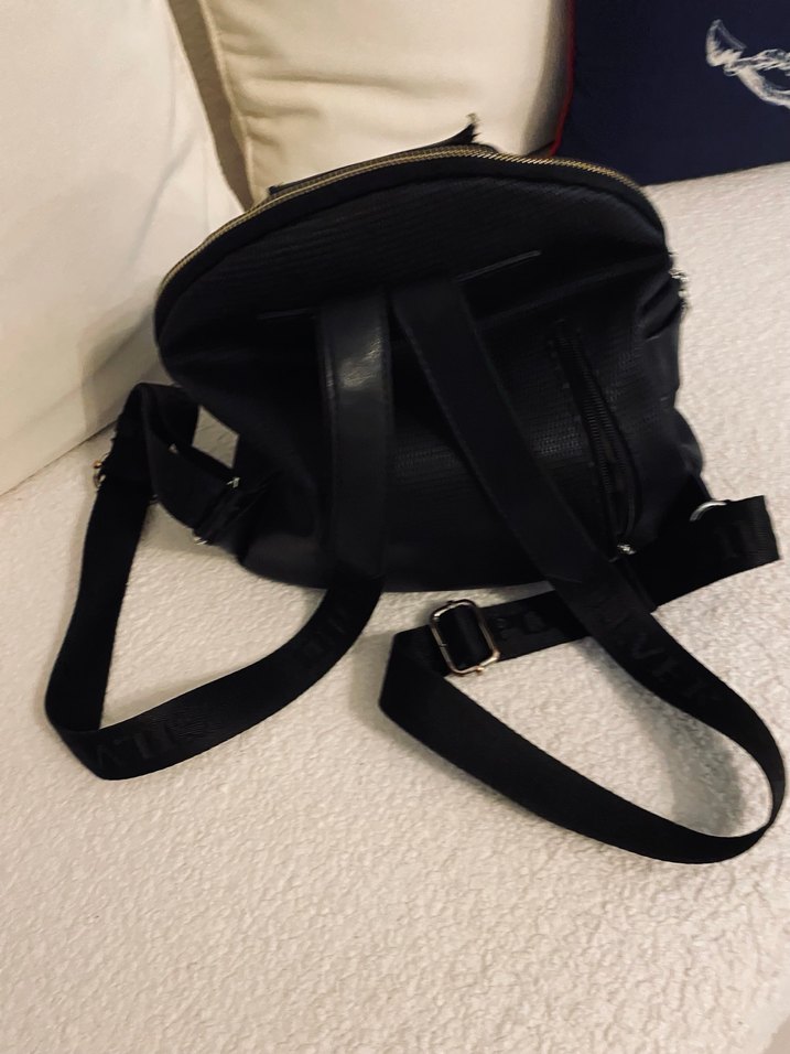 Siyah suni Deri Fermuarlı  Kadın Çanta - Görsel 3