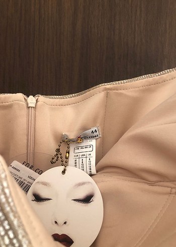 Bej Drapeli Uzun Abiye Elbise - Görsel 3