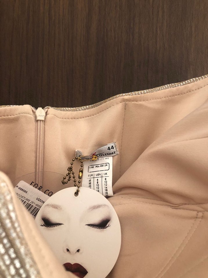 Bej Drapeli Uzun Abiye Elbise - Görsel 3