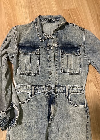 38 Beden Kadın açık mavi Denim Tulum