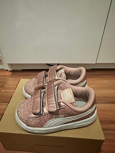 22 Beden pembe Renk Puma smash 3.0 glitz glam bebek spor ayakkabı