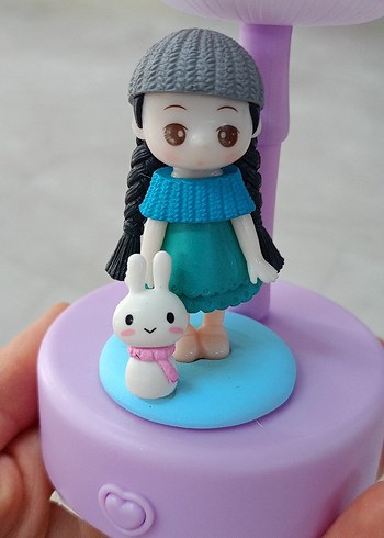 Mor Mantar ve Kız Figürlü Dekoratif Biblo - Görsel 3