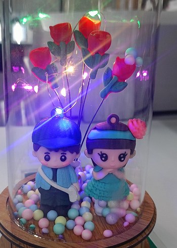 Renkli Ahşap Işıklı Dekoratif Oyuncak - Görsel 2