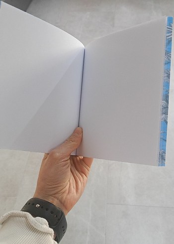 Mavi Papatya Desenli Pastel Not Defteri - Görsel 3