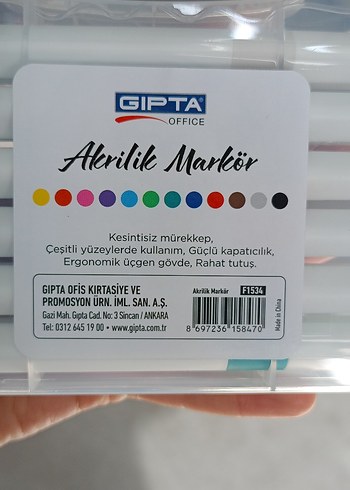 GIPTA 12'li Beyaz Akrilik Marker Seti - Görsel 5