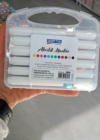 GIPTA 12'li Beyaz Akrilik Marker Seti - Görsel 4