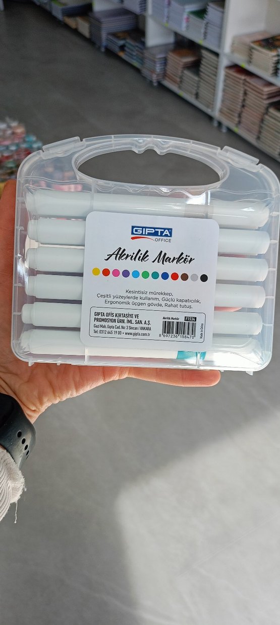 GIPTA 12'li Beyaz Akrilik Marker Seti - Görsel 4