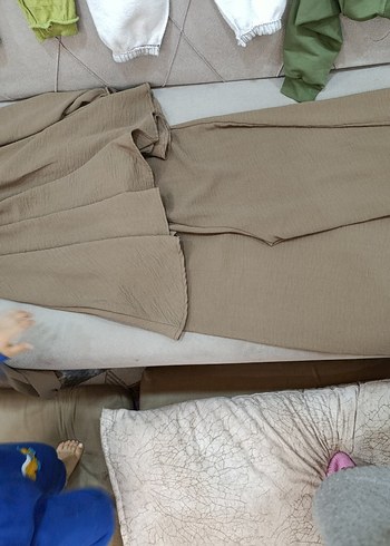 Drapeli Kahverengi Hamile Bluzu - Görsel 4