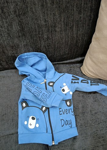 Bebek Erkek Fermuarlı Kapüşonlu Tulum - Görsel 6