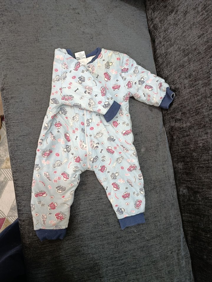 Bebek Erkek Fermuarlı Kapüşonlu Tulum - Görsel 2