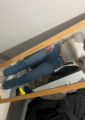 Gri Kadın düz Paça Jean - Görsel 3