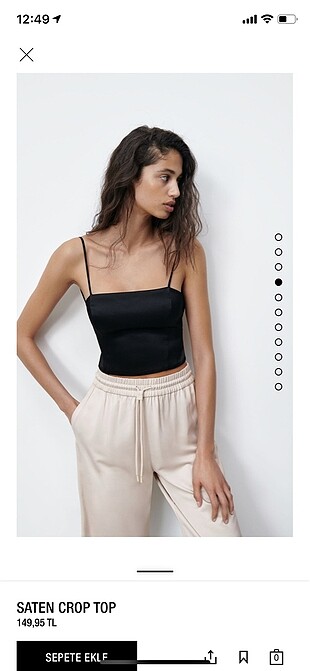 Zara Etiketli saten crop